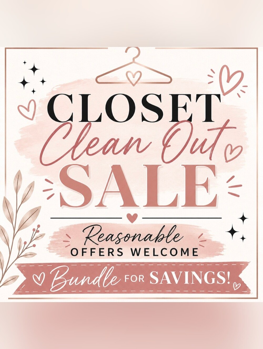 Closet Clean Out Sale Graphic Print - Pink & Cream